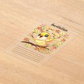Invitations En Acrylique Oiseaux mignons et heureux parmi les fleurs du pri (Poser)