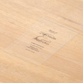 Invitations En Acrylique Old Money Espresso Brown Wedding (Poser)