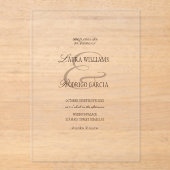 Invitations En Acrylique Old Money Espresso Brown Wedding (Recto)