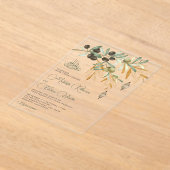 Invitations En Acrylique Olive Gold Branch Arabian Lantern Islamic Wedding (Poser)