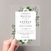 Invitations En Acrylique Olive Green Élégant Mariage Floral moderne (In situ (ordinateur de poche))