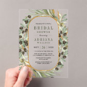 Invitations En Acrylique Olive Leaves Bridal Shower (In situ (ordinateur de poche))