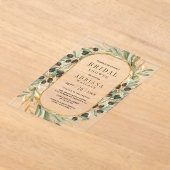 Invitations En Acrylique Olive Leaves Bridal Shower (Poser)