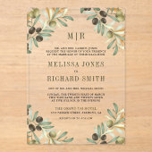 Invitations En Acrylique Olive Leaves Formal Wedding (Recto)