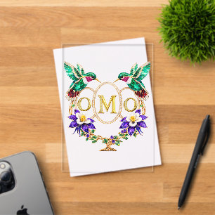 Invitations En Acrylique OMO Colibri Mariage personnalisé avec lettres