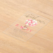 Invitations En Acrylique On peut attendre bébé fille Teddy ours rose bébé (Poser)