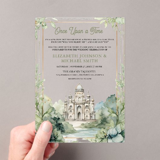 Invitations En Acrylique Once Upon a Time Fairytale Castle Wedding (In situ (ordinateur de poche))
