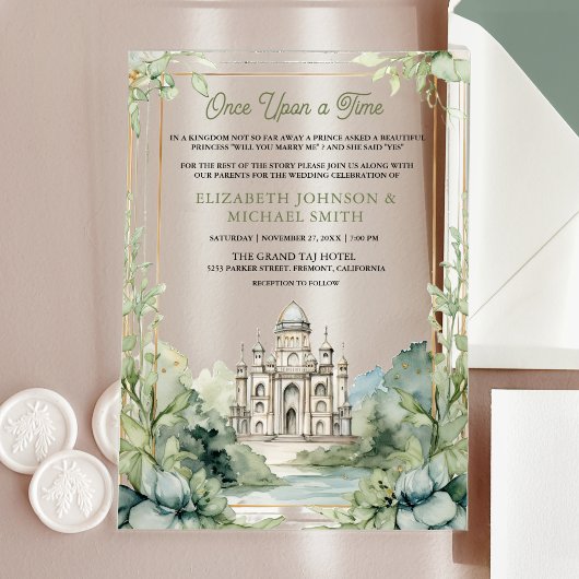 Invitations En Acrylique Once Upon a Time Fairytale Castle Wedding