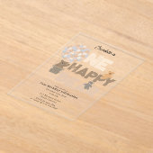 Invitations En Acrylique One Happy Bear Invite 1st First Birthday Cute (Poser)