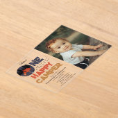 Invitations En Acrylique One Happy Camper 1st Summer Birthday Photo (Poser)