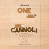 Invitations En Acrylique One Happy Cannoli Invite 1st  First Birthday Cute (Recto)
