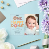 Invitations En Acrylique One Happy Donut Invite 1st First Birthday Photo (Insitu (Mariage))