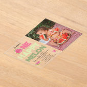 Invitations En Acrylique One Happy Melon 1st Summer Birthday Photo (Poser)