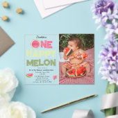 Invitations En Acrylique One Happy Melon 1st Summer Birthday Photo (Insitu (Mariage))