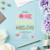 Invitations En Acrylique One Happy Melon Invite 1st Summer Birthday (Insitu (Mariage))