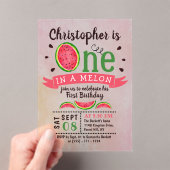 Invitations En Acrylique One In A Melon 1er Anniversaire (In situ (ordinateur de poche))