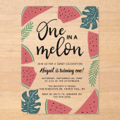 Invitations En Acrylique One In A Melon 1er Anniversaire (Recto)