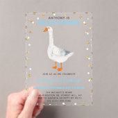 Invitations En Acrylique One Silly Goose Boys 1er Anniversaire (In situ (ordinateur de poche))