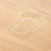 Invitations En Acrylique Or acrylique Floral Mariage espagnol (Poser)