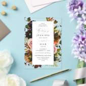 Invitations En Acrylique Or rustique, pourpre et rose 4 (Insitu (Mariage))