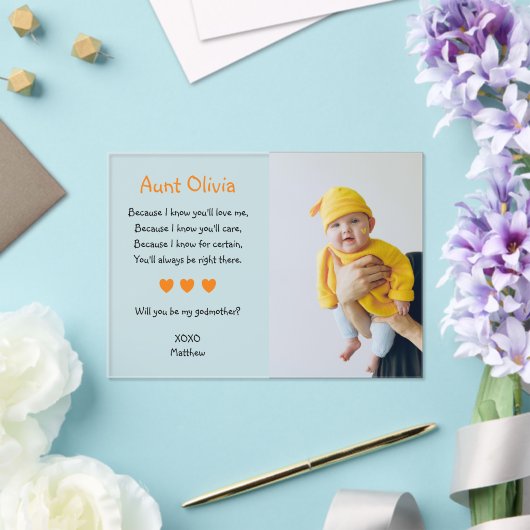 Invitations En Acrylique Orange Serez-Vous Ma Godmère Proposition Baptême (Insitu (Mariage))