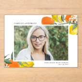 Invitations En Acrylique Oranges botaniques et citrons - Diplôme photo (Recto)