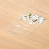Invitations En Acrylique Orchids Frame Elegant Wedding  (Poser)