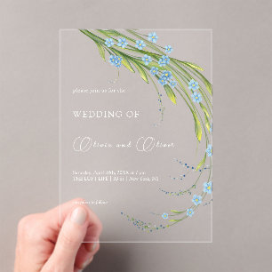 Invitations En Acrylique Oubliez-moi-non-Mariage