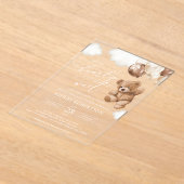Invitations En Acrylique ours en peluche, ours bébé, ballons Brown, Baby sh (Poser)