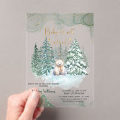 Invitations En Acrylique Ours il fait froid dehors Baby shower mignon (In situ (ordinateur de poche))