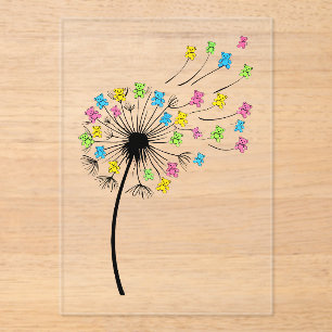 Invitations En Acrylique Ours mignons volants flux de pissenlit