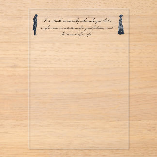 Invitations En Acrylique Ouverture de "Orgueil et Préjugés" avec silhouette