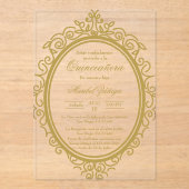 Invitations En Acrylique Oval acrylique quinceañera (Recto)