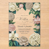 Invitations En Acrylique Oyster Pearl, Soft Taupe & Champagne Blush Wedding (Recto)