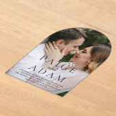 Invitations En Acrylique Paige Photo Mariage moderne (Poser)