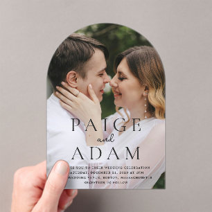 Invitations En Acrylique Paige Photo Mariage moderne