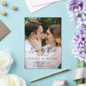 Invitations En Acrylique Paige Photo Mariage moderne Enregistrer la date (Insitu (Mariage))