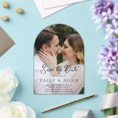 Invitations En Acrylique Paige Photo Mariage moderne Enregistrer la date (Insitu (Mariage))