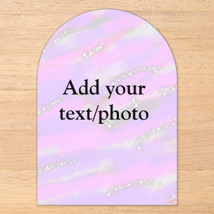 Invitations En Acrylique Paillettes pastel simple coloré ajoutez votre text