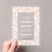 Invitations En Acrylique Pale Neutral Blooms Super Boho Mariage (In situ (ordinateur de poche))