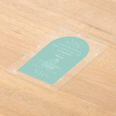 Invitations En Acrylique Palm Feuille Seashell Aqua Mariage tropical (Poser)