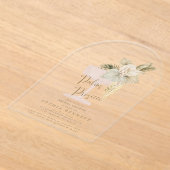Invitations En Acrylique Palmes et Fête des mariées de poursuites (Poser)