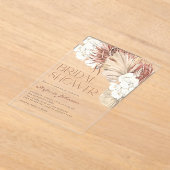 Invitations En Acrylique Palmier séché et Orchidées blanches Fête des marié (Poser)