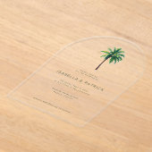 Invitations En Acrylique Palmier vert calme (Poser)