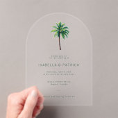 Invitations En Acrylique Palmier vert calme (In situ (ordinateur de poche))