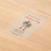 Invitations En Acrylique Palmiers tropicaux Plage Fête de Noël (Poser)