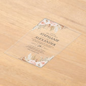 Invitations En Acrylique Pampas Grass rose Mariage Floral (Poser)