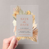 Invitations En Acrylique Pampas Palm de Herbe Feuilles mariage Enregistrer  (In situ (ordinateur de poche))