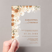 Invitations En Acrylique Pampas rustique & Mariage Eucalyptus (In situ (ordinateur de poche))