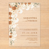 Invitations En Acrylique Pampas rustique & Mariage Eucalyptus (Recto)